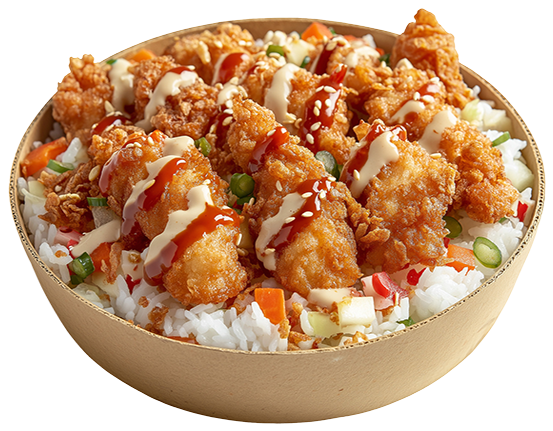 Le Crousty maison, riz et poulet croustillant